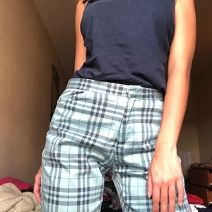 Vintage Plaid Blue Highwaisted Cutoffs